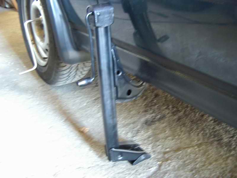 Domkraften monterad på rätt plats