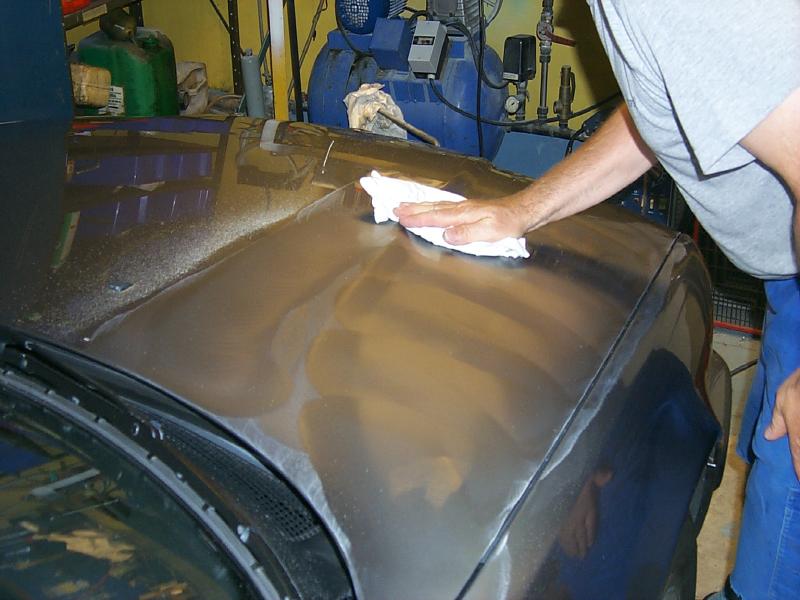 Avtorkning av cleaner med polerduk