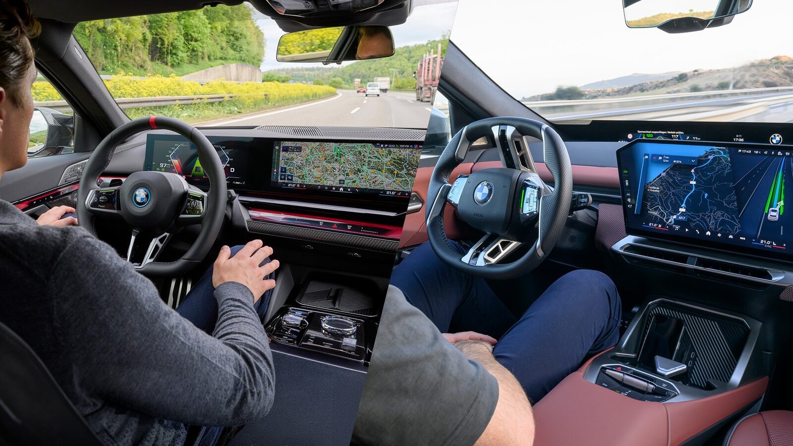 BMW Highway Assistant i två generationer — till vänster i BMW 5-serie, till höger i nya BMW iX3