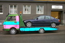 Diskret biltransport med apelsinskalsdrabbad last