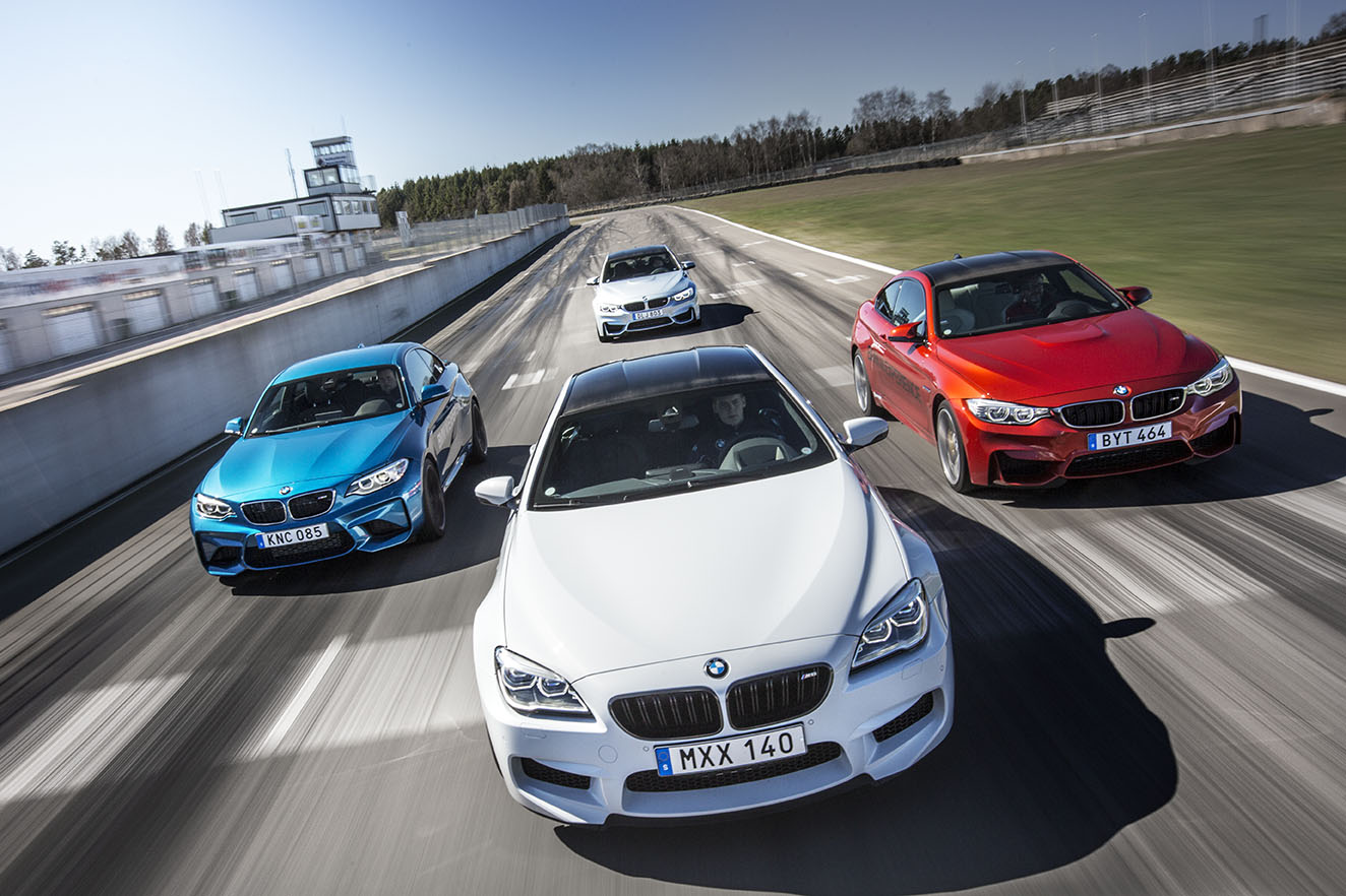 BMW M2, M3 och M4 på Falkenbergs Motorbana
